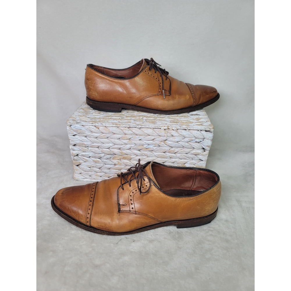 Allen Edmonds Boulevard Brown Leather Cap Toe Brogue Oxford Shoes 12D Business